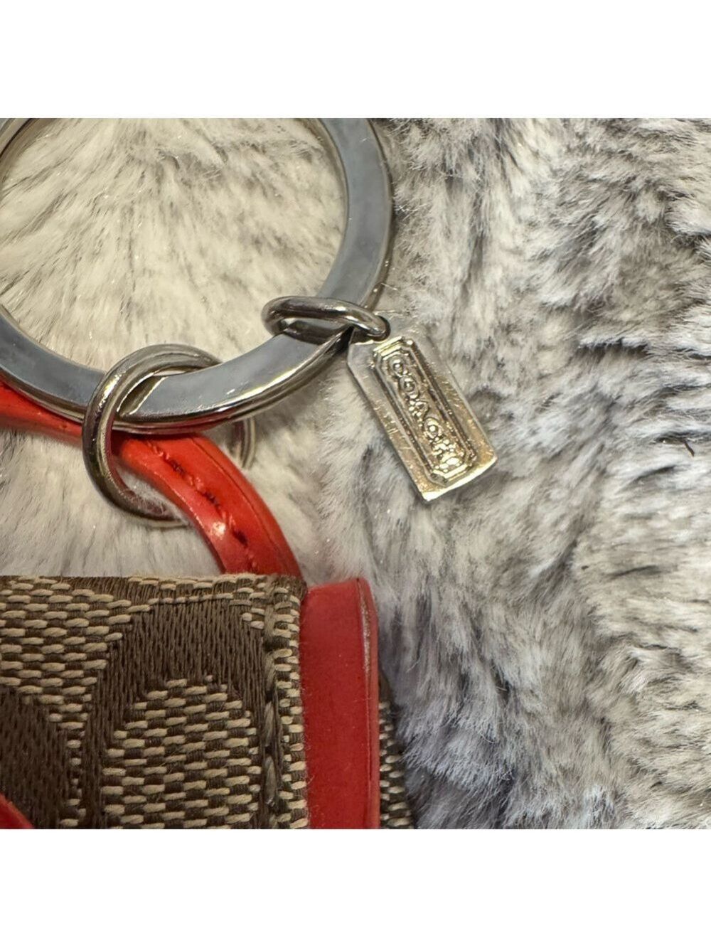 Coach - Park Signature Handbag Keyring/Bag Charm - EUC - Orange Patent Leather - Picture 3 of 6